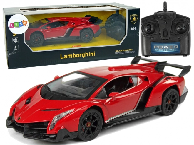 Sportovní auto R/C 1:24 Lamborghini Veneno Red 2.4 G Lights