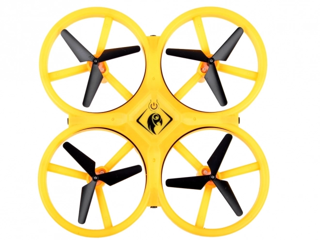 Dron ovládaný gesty rukou + dálkové ovládání Kvadrokoptéra RC0573 – Žlutá