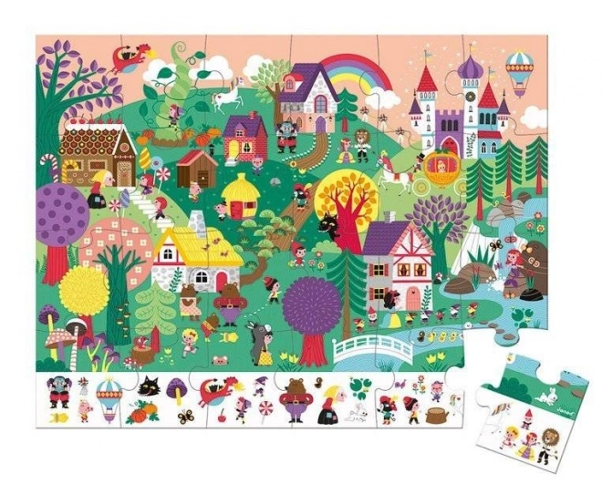 JANOD Pozorovací puzzle v kufříku Pohádky 24 dílků