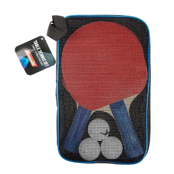 Sada na stolní tenis s 2 pálkami a 3 míčky v pouzdře