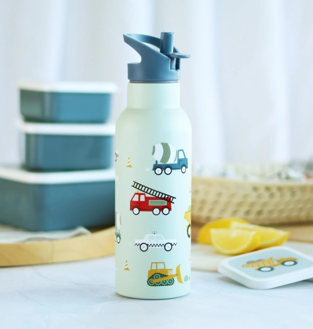 A Little Lovely Company Nerezová lahev na pití 500 ml – Vozidla