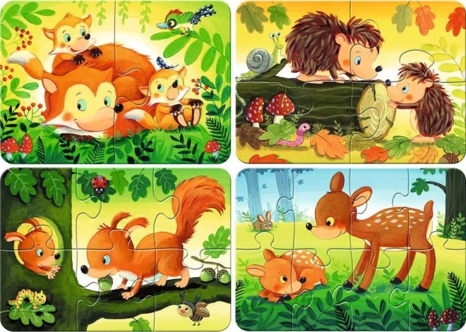 Moje první puzzle lesní zvířátka 4v1