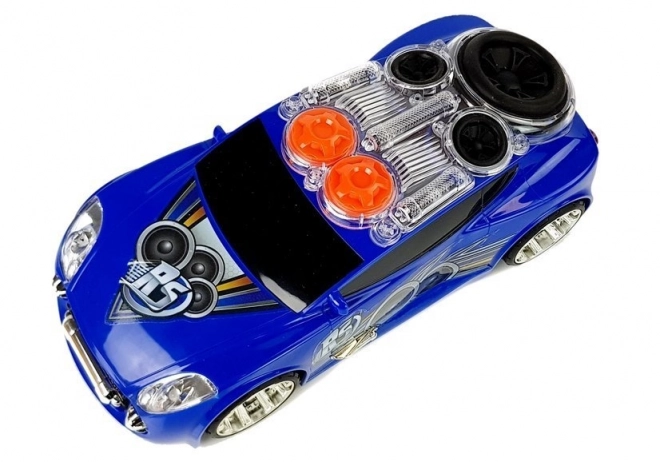 Sportovní auto DJ s reproduktory na střeše Hudební světla