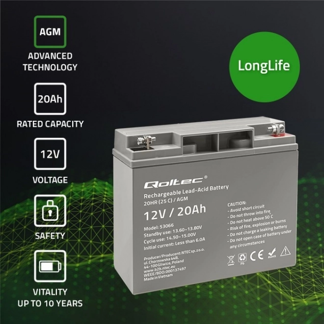 Akumulátor AGM 12V 20Ah