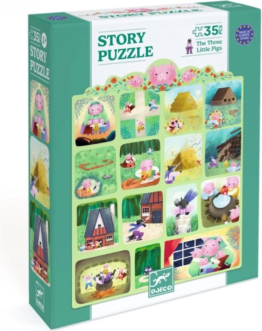 DJECO puzzle Tři prasátka 35 dílků