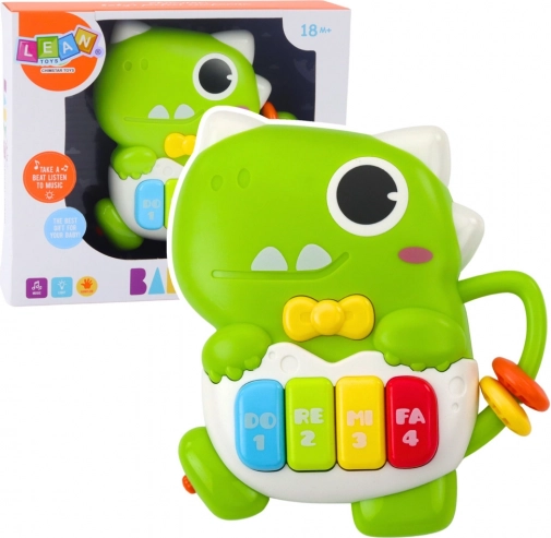 Mini pianinko Dinozaur zelený se světly a zvuky