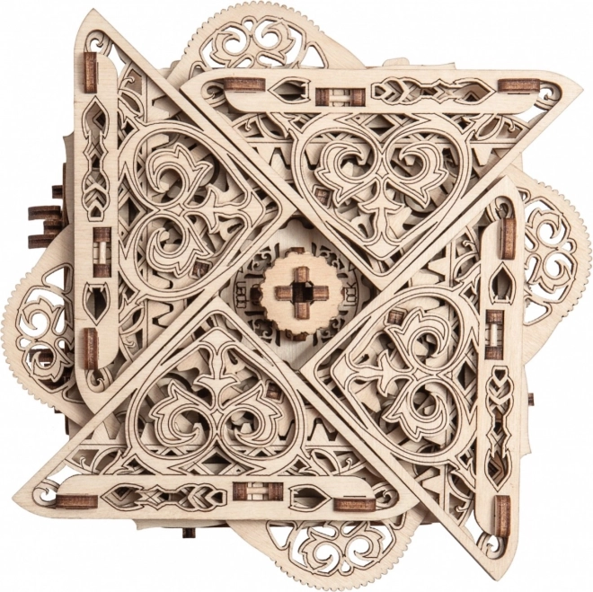 Dřevěný mechanický puzzle Tajemná schránka