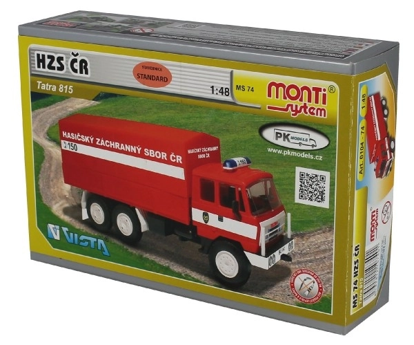 Stavebnice Monti System MS 74 Tatra 815 hasiči ČR 1:48 v krabici 22x15x6cm