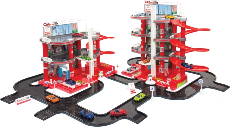 Mochtoys mega garáže – parkovací set se silnicí