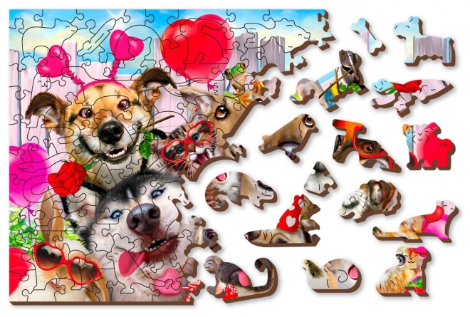Dřevěné puzzle Čas na párty