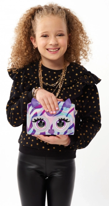 Purse Pets Metalická interaktivní kabelka zebra
