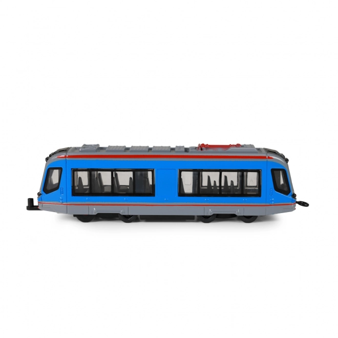 Kovová tramvaj modrá 20cm