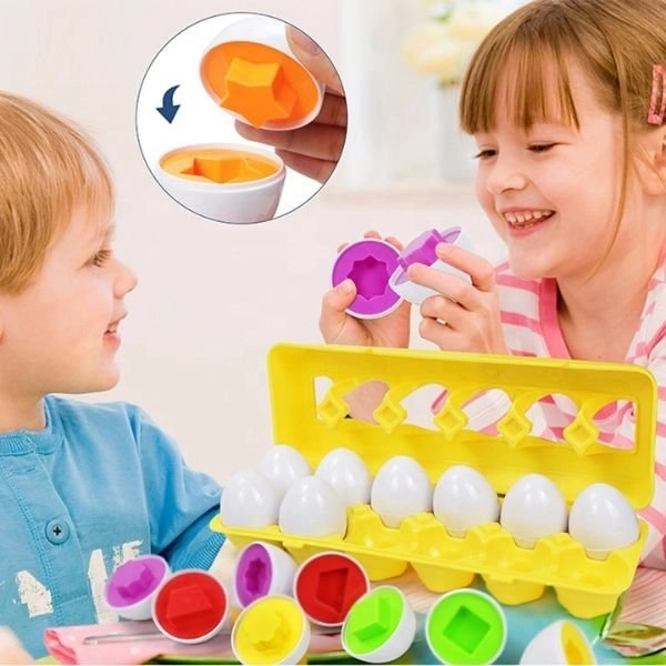 Montessori skládací vajíčka WOOPIE - Kombinujte tvary a barvy