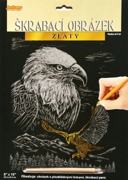 Škrabací obrázek Gepard (zlatý)