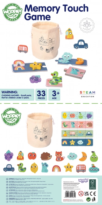 Woopie Green Dřevěné Pexeso - Dotykové Puzzle