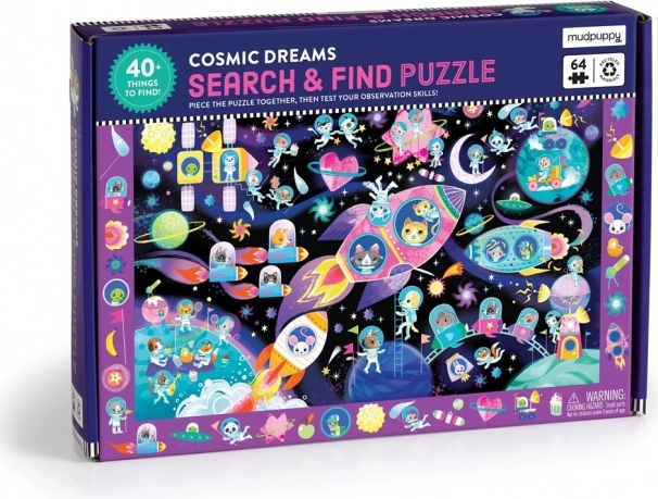 Puzzle Hledej a najdi Vesmírné sny 64 dílků