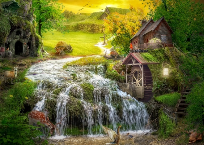 Puzzle Srub u kouzelné říčky 1000 dílků