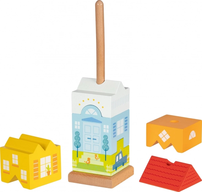 Barevné puzzle městský dům-věž