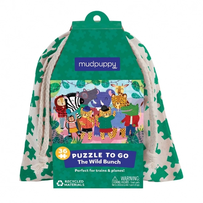 Puzzle Divoká zvířata v látkovém pytlíku