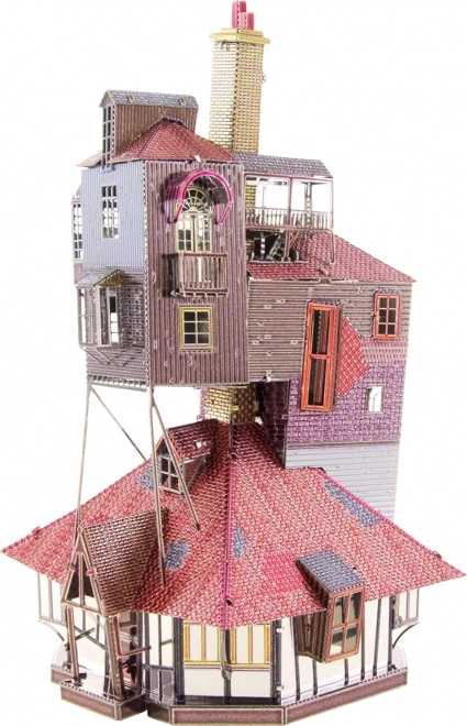 3D kovové puzzle METAL EARTH Harry Potter: Doupě (The Burrow) – barevný model