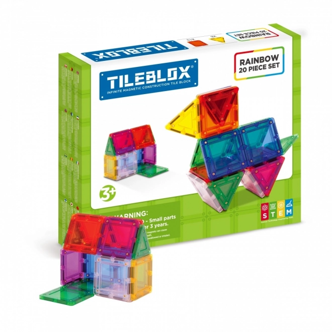 Magnetické kostky Tileblox Rainbow sada 20 kusů