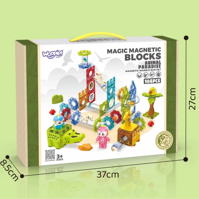 Woopie Kuličková dráha zvířecí ráj magnetické stavebnice