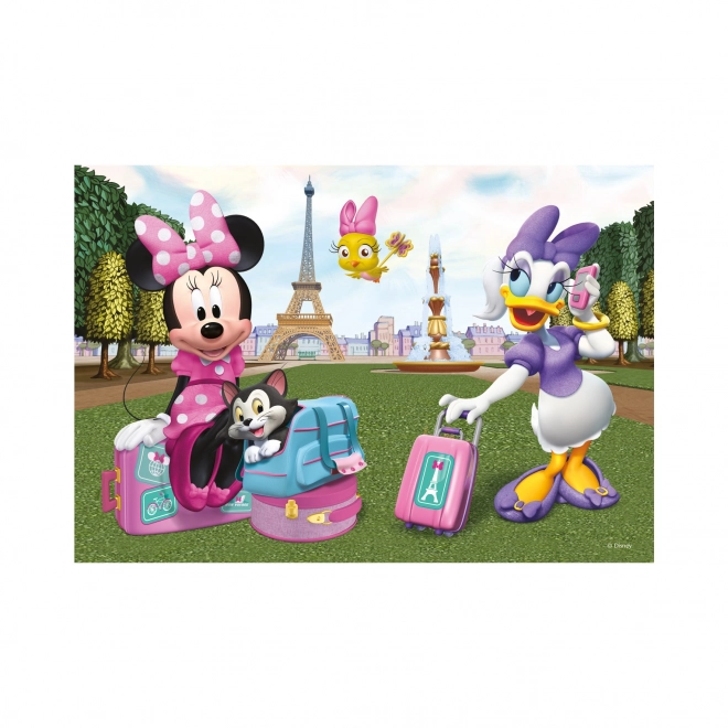 Puzzle Minnie a Daisy v Paříži 24 dílků