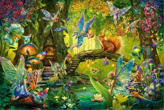 SCHMIDT Puzzle Víly v lese 200 dílků + dárek (vílí hůlka)