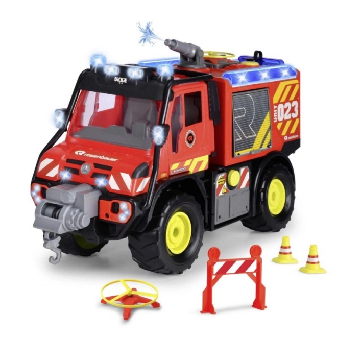 Hasičské auto Mercedes-Benz Unimog U530 s efekty