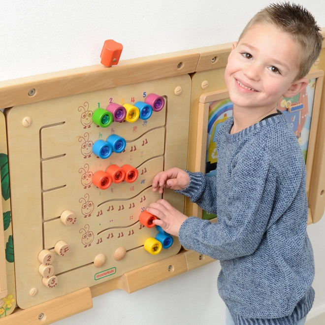 Kolorové housenky pro nauku čísel a množství - nástěnná vzdělávací tabule Montessori