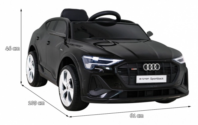 Audi E-Tron Sportback pentru copii + Pilot + tracțiune 4x4 + pornire lentă + radio MP3 + LED – Černá
