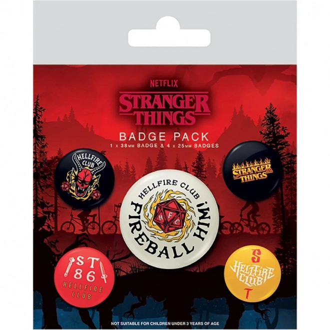 Sada odznaků Stranger Things Hellfire Club