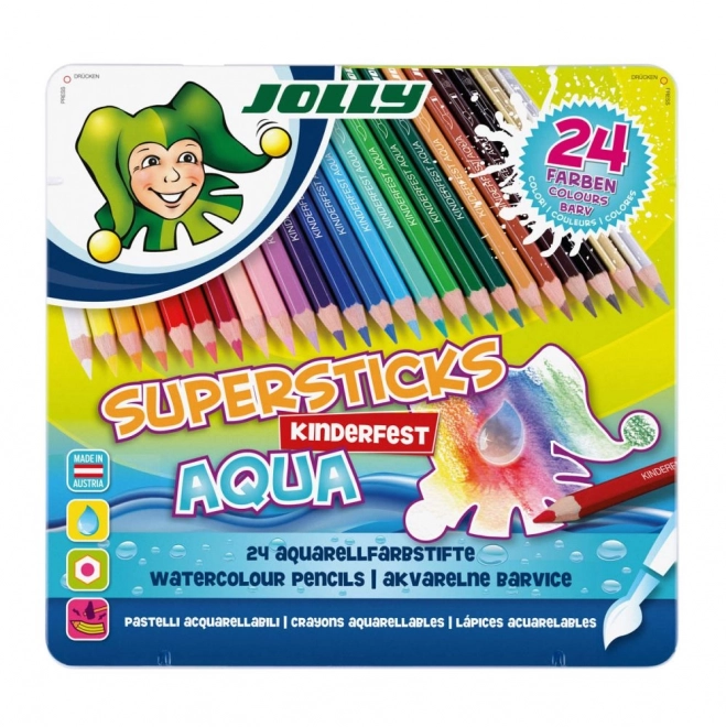Tužky Supersticks Aqua 24 barev v kovové krabičce