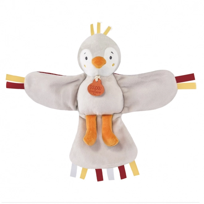 Doudou Dárková sada - hudební plyšová hračka ptáček 23 cm – červená