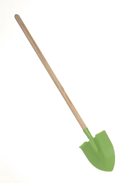 Rýč špičatý zelený s násadou kov/dřevo 80cm nářadí