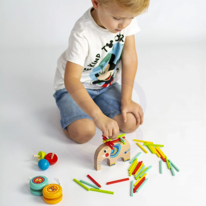 Sada her zručnosti se slonem TOOKY TOY - 46 dílků