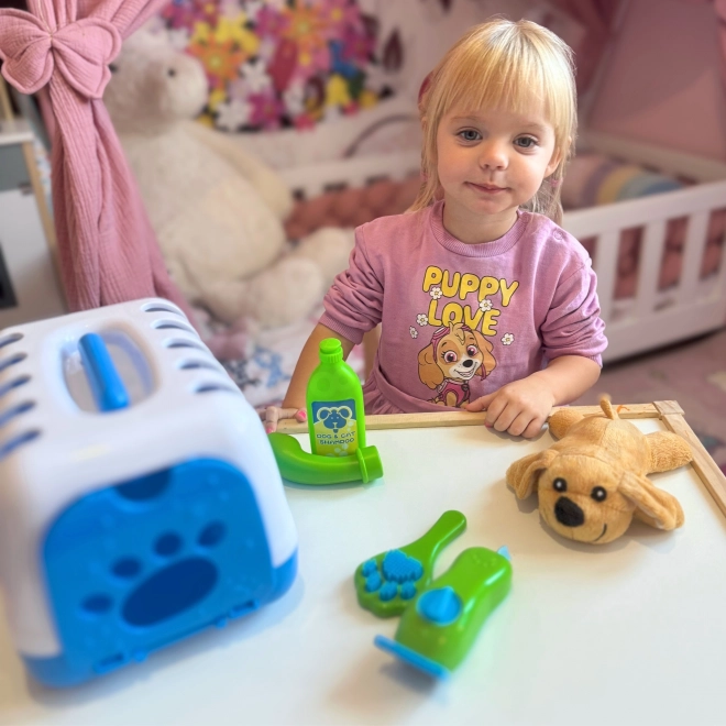 Sada malého veterináře s přenosným pelíškem Woopie