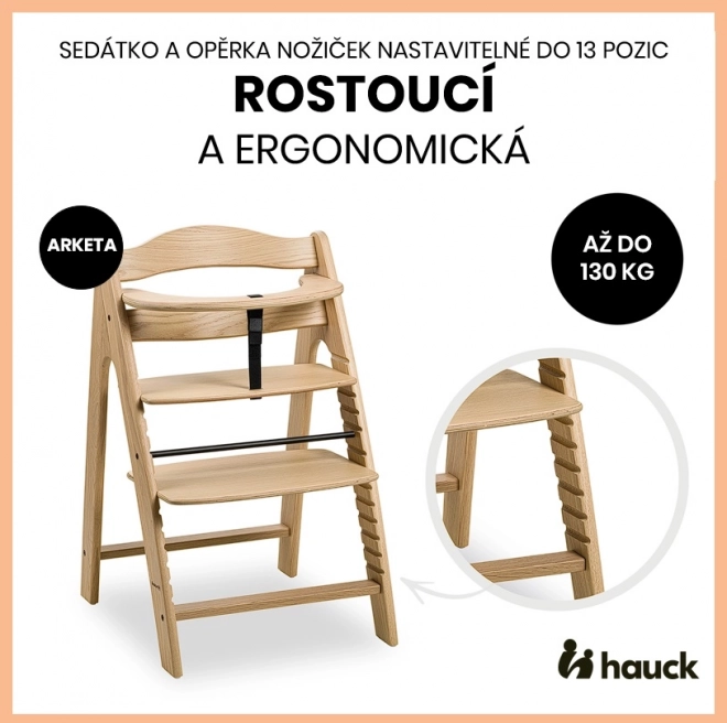 Dětská dřevěná jídelní židle Hauck Arketa
