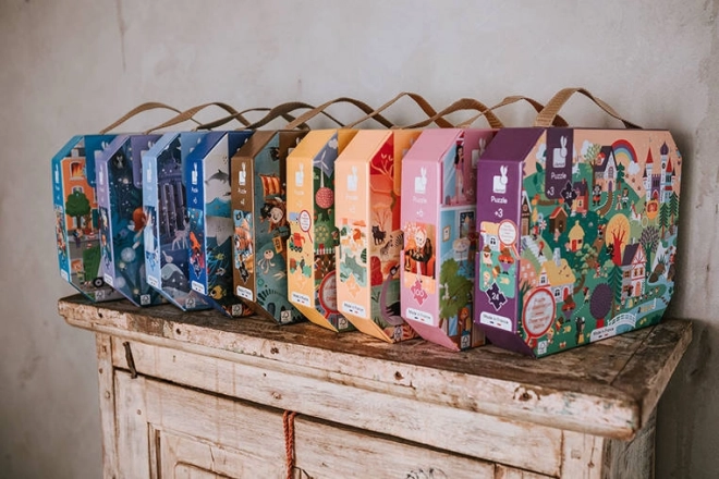 JANOD Pozorovací puzzle v kufříku Pohádky 24 dílků