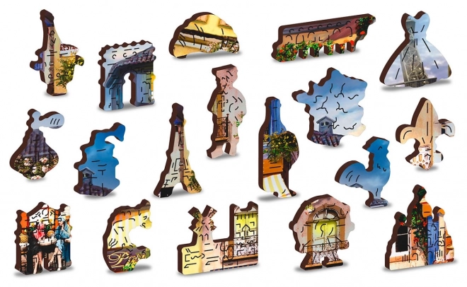 Dřevěné puzzle Snídaně v Paříži 2v1 - 75 dílků