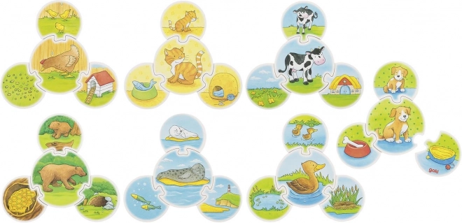 Dřevěné puzzle Zvířátka od Goki