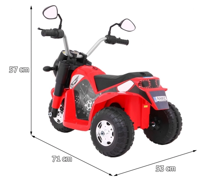 Dětské kolo MiniBike na baterie + zvuky + LED světla + eko kůže – Červené