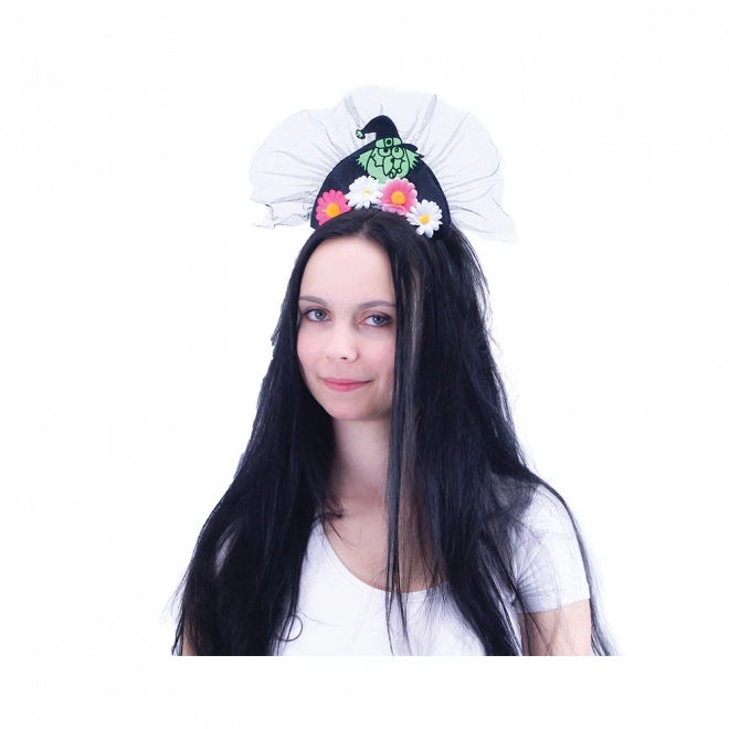 Čelenka čarodějnice s kvítky pro dospělé