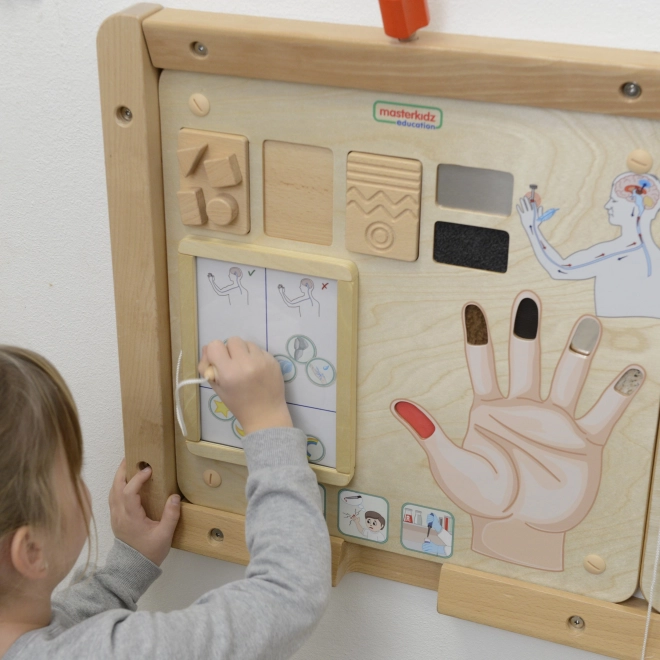 Vzdělávací tabule rozvíjející smysl hmatu Montessori
