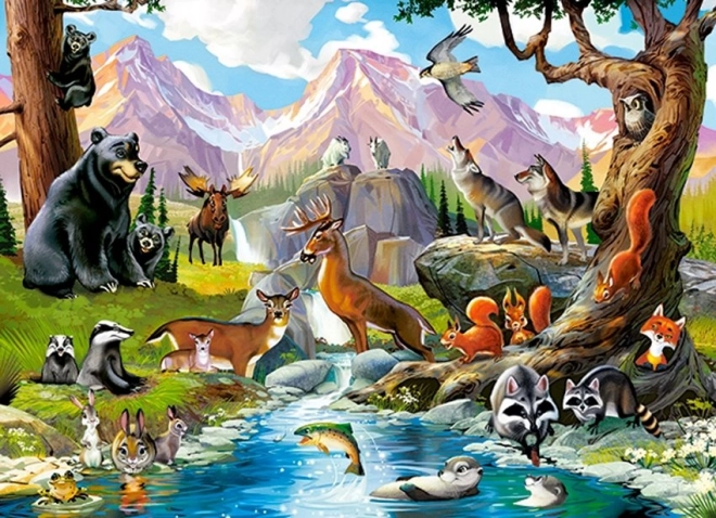 Puzzle lesní zvířátka 70 dílků