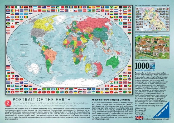 Puzzle barevná mapa světa 1000 dílků
