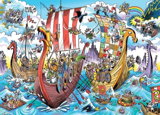 Puzzle DoodleTown: Vikingská výprava 1000 dílků