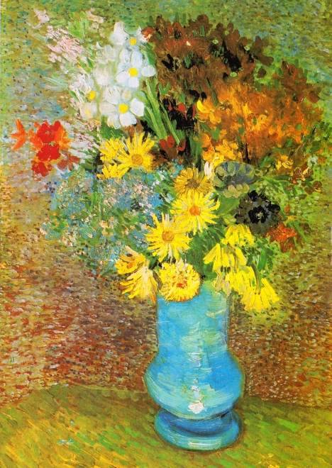 Užijte si Puzzle Vincent van Gogh: Váza se sedmikráskami a sasankami 1000 dílků