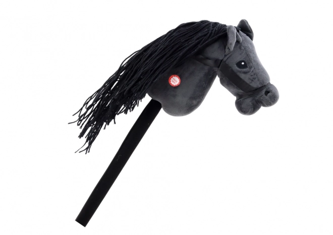 Plyšová hlava koně na tyči Hobby Horse Longhair Black Sounds