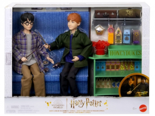 Harry Potter a Ron Weasley v Bradavickém vlaku - set panenek